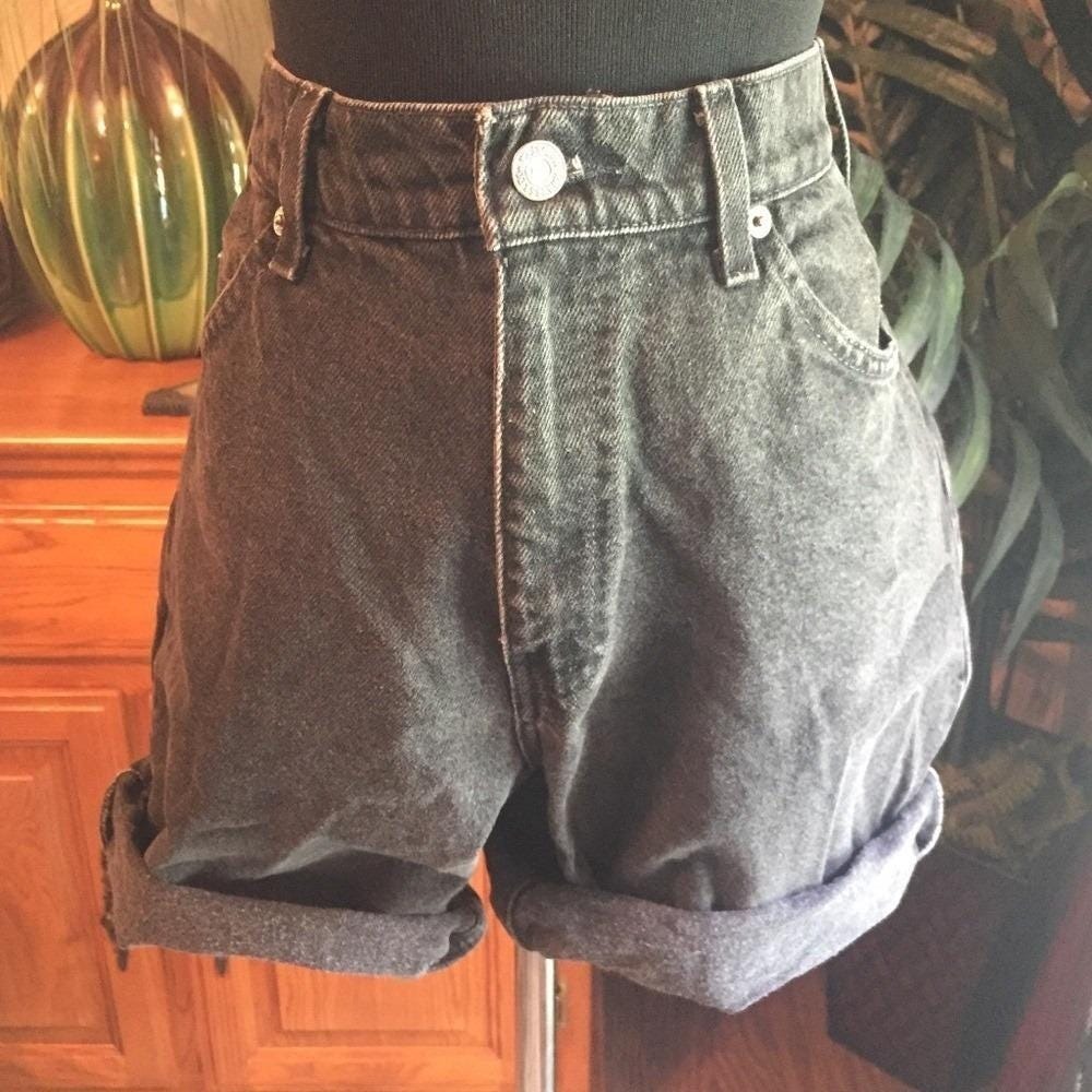 Levi's Orange Tab Denim Shorts Faded Black High Rise 90s Vintage - Picture 6 of 12